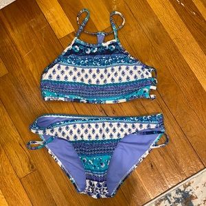 Blue paisley swim suit